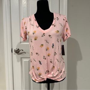 Pink floral shirt